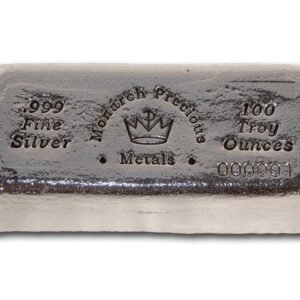 100 oz Monarch Hand Poured Stacker Silver Bar (New)