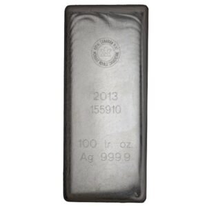 100 oz Royal Canadian Mint Silver Bar  (RCM) (Version #1)