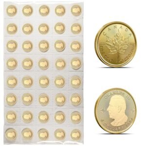 2025 1/10 oz Canadian Gold Maple Leaf Sheet (40 Coins, BU)