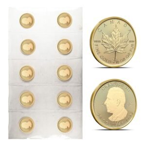 2025 1/2 oz Canadian Gold Maple Leaf Sheet (10 Coins, BU)
