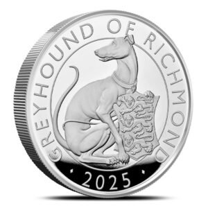 2025 5 oz Proof British Silver Tudor Beasts The Greyhound of Richmond Coin (Box + CoA)