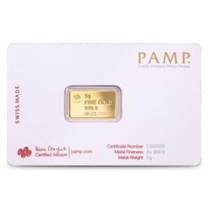 Buy 5 Gram PAMP Suisse America The Free American Buffalo Gold Bar (New w/ Assay)