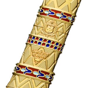 2025 2 oz Colorized Samoa Silver King Tutankhamun’s Dagger Shaped Coin (Gilded)